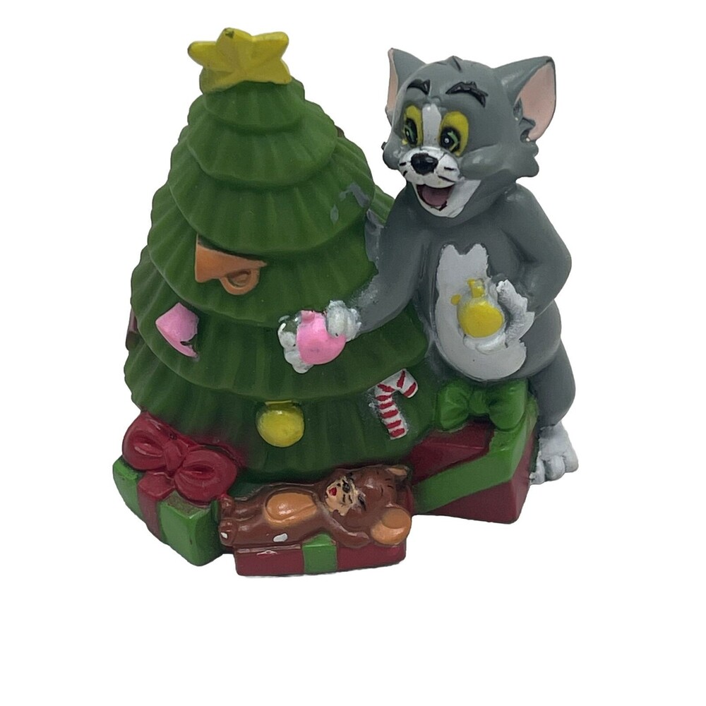 Tom and Jerry Toy Rubber Vinyl Figure Vintage 1993 Holiday Christmas Tree 3.5”
